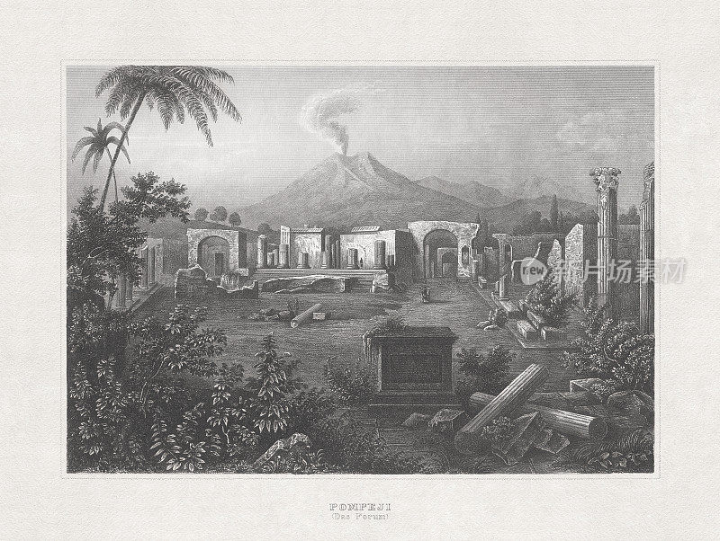 古庞贝，钢版画，出版于1857年