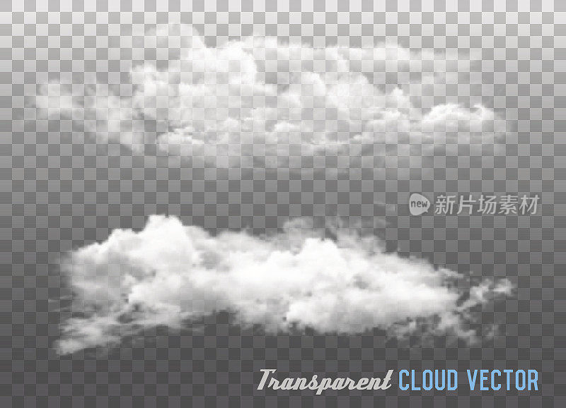 透明的云。向量。