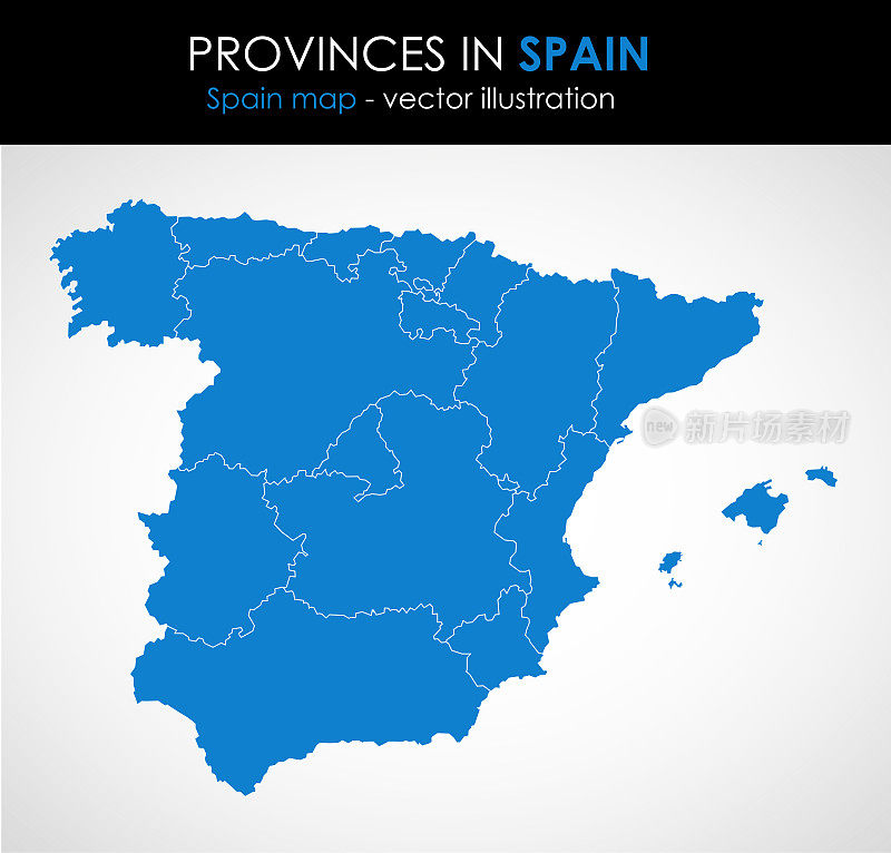 矢量地图的西班牙和省份