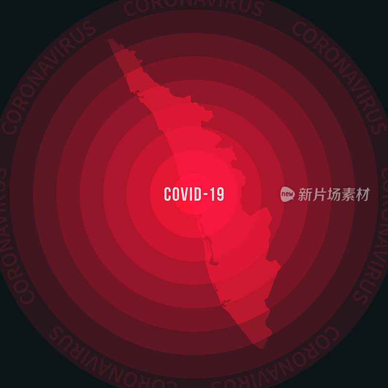 喀拉拉邦COVID-19传播地图。冠状病毒爆发