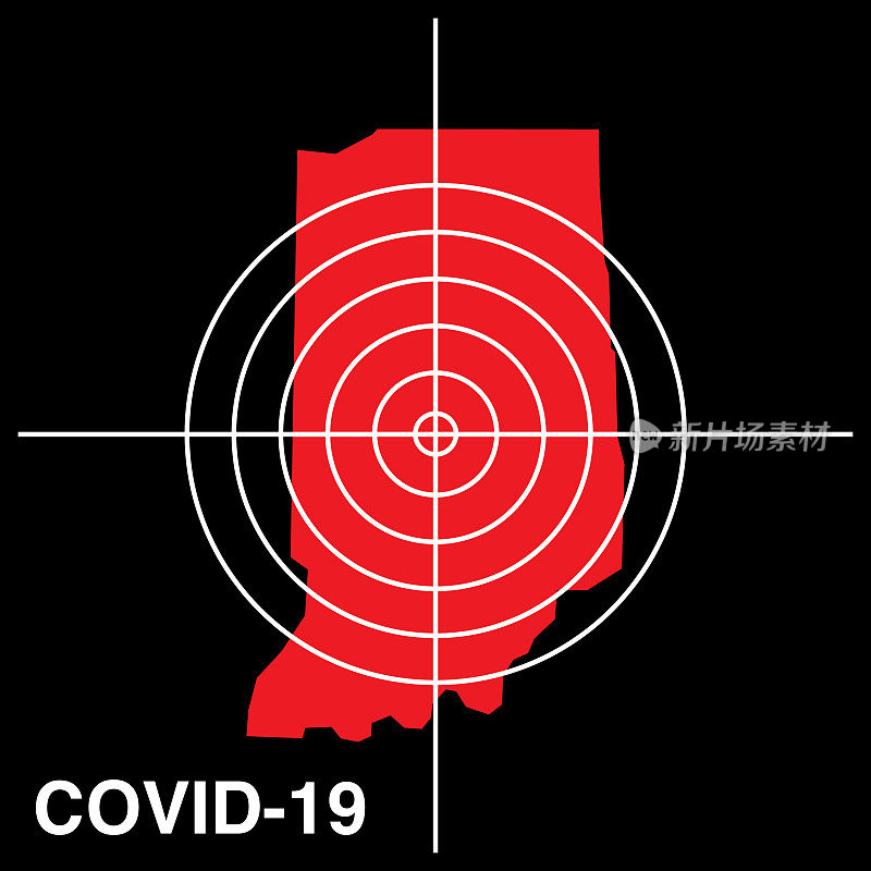 COVID-19印第安纳州目标地图图标
