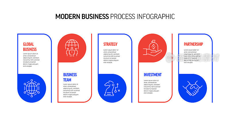 现代业务相关流程信息图表设计