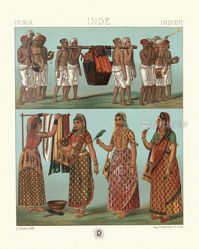印度的传统服饰，马拉地妇女，羊绒纱丽