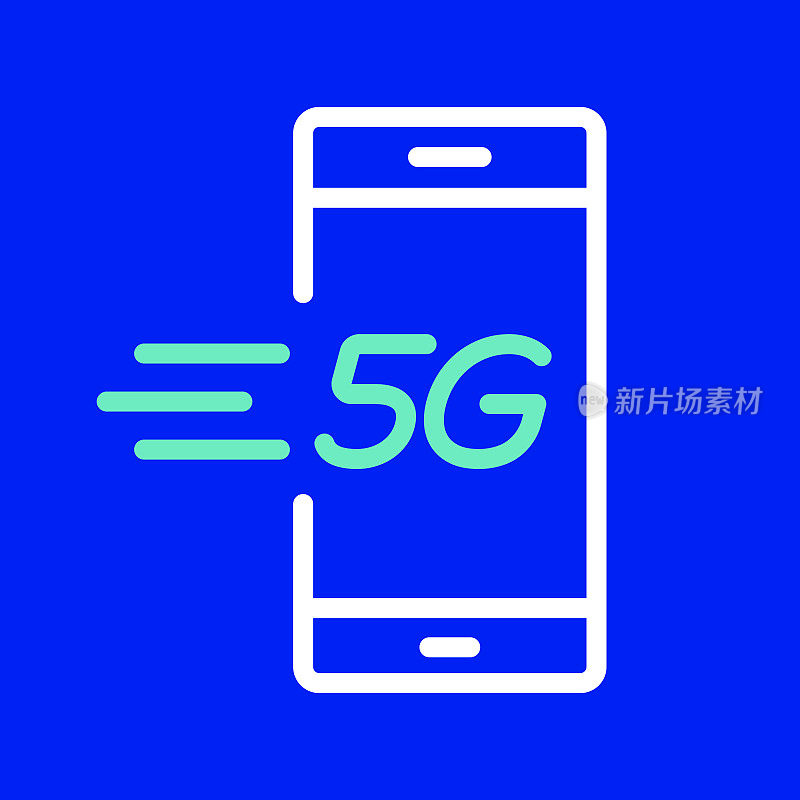 5G网络线路图标。可编辑的中风。简单的轮廓图标。