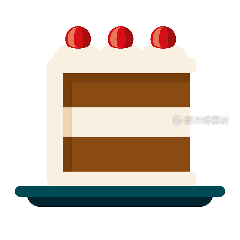 透明背景上的巧克力蛋糕图标