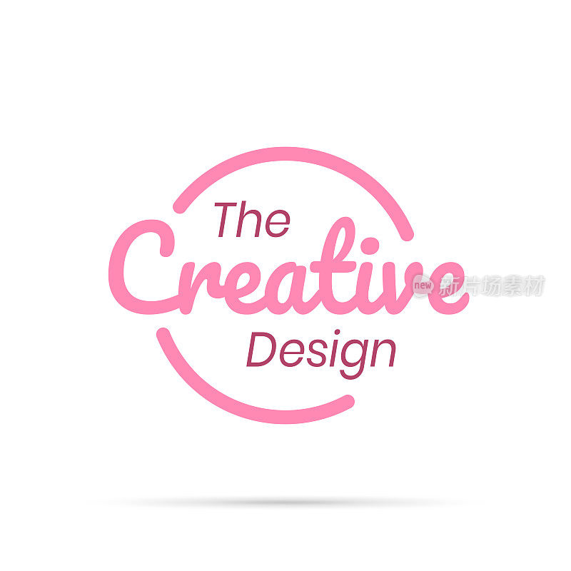 时尚的粉色徽章-创意设计