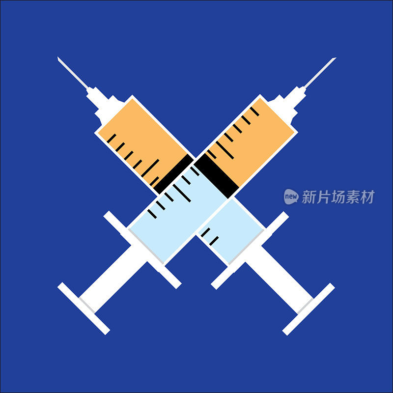 方形疫苗注射器图标