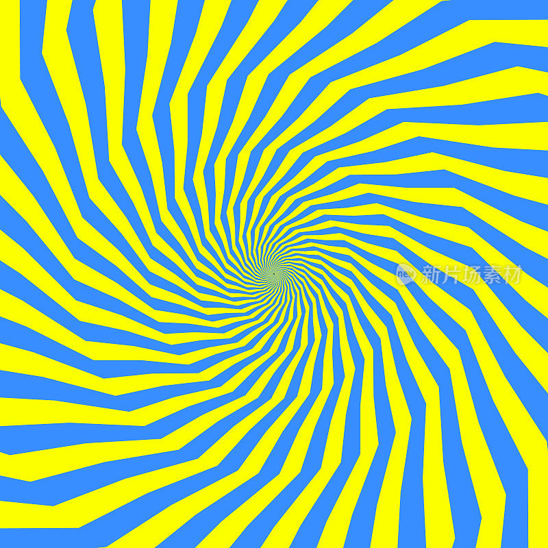 螺旋式图案由蓝黄两色组成