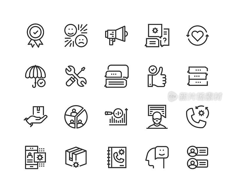 客户关系,质量,满意度,市场,支持图标