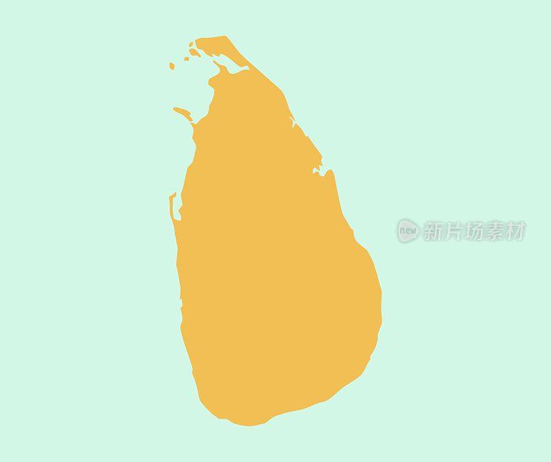 设计关于斯里兰卡国家地图图标插图