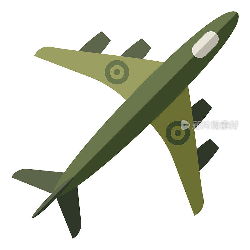 军事飞机。绿色的飞机。空军飞机