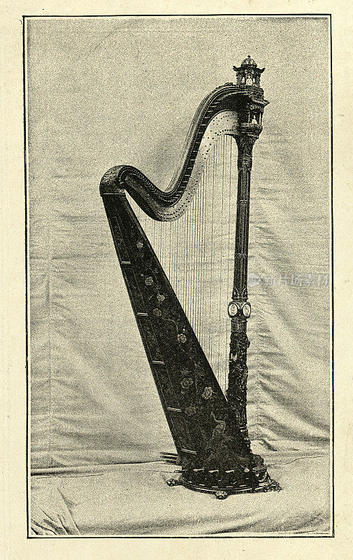 1889年法国巴黎世界博览会上展出的大竖琴