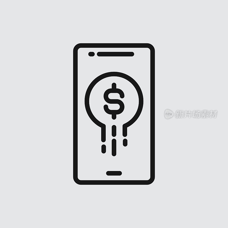 带有可编辑描边的金融行图标