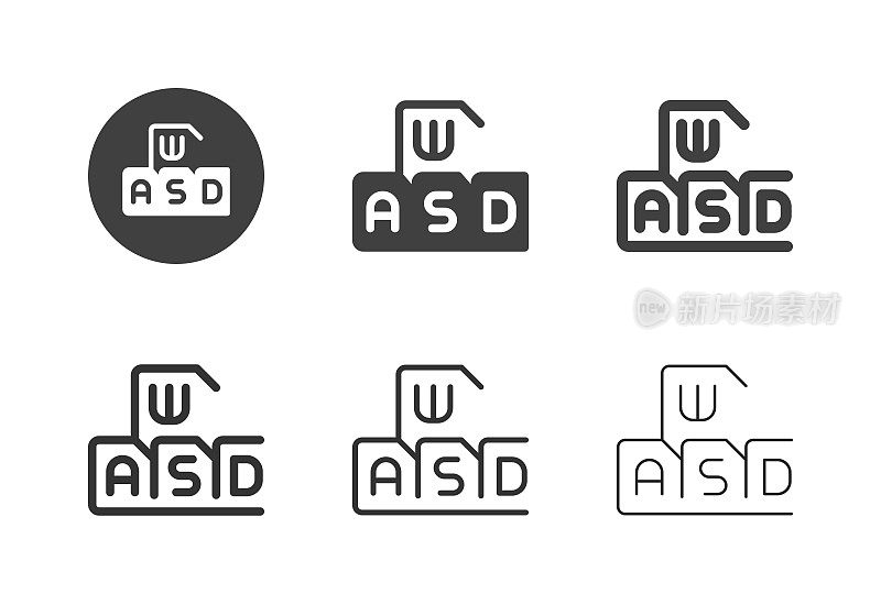 WASD键游戏控制图标-多系列