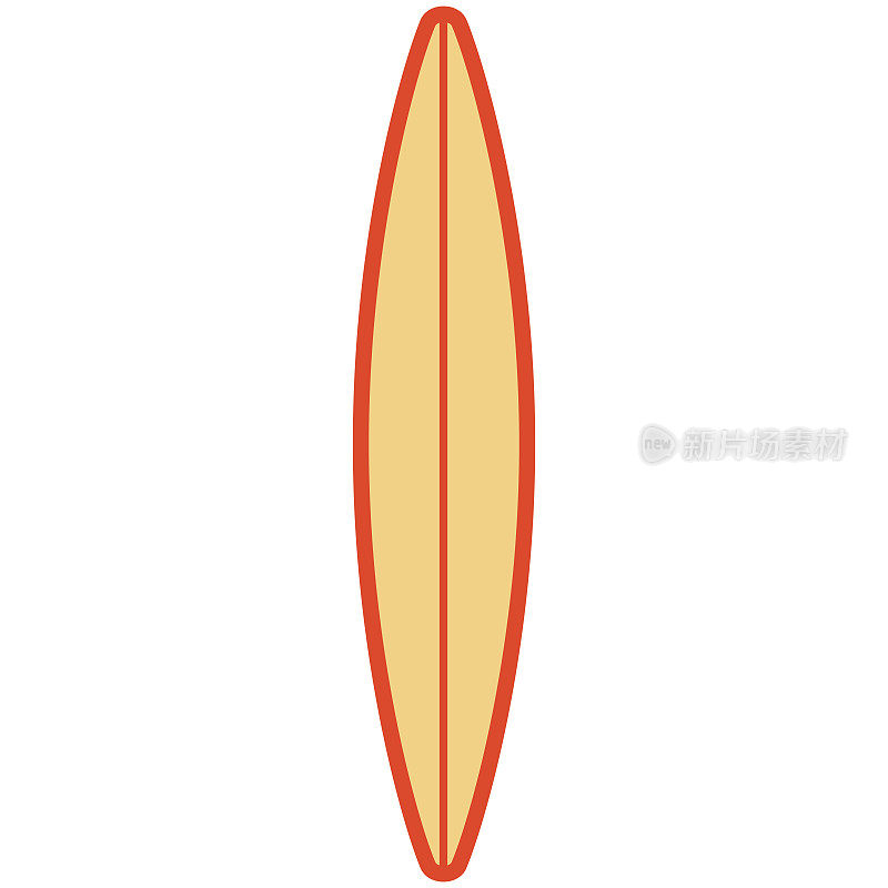 冲浪板。平面矢量图