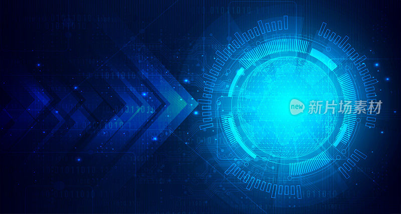 数字科技速度连接蓝绿色背景，网络纳米信息，抽象通信，创新未来科技数据，互联网网络连接，Ai大数据，插画矢量