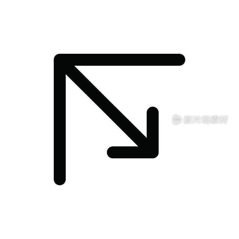 箭头细线图标-可编辑笔触