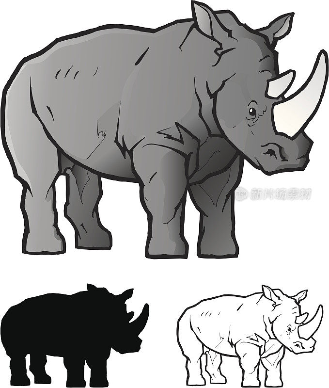 犀牛(矢量图)
