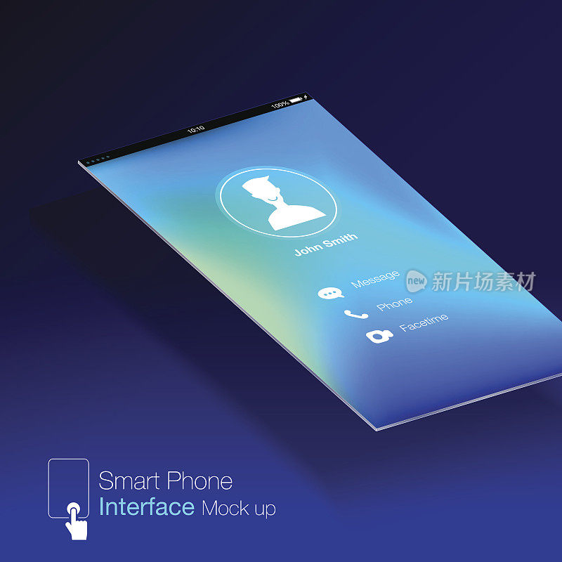 智能手机界面Ui设计模拟，phone6比例屏幕，蓝色