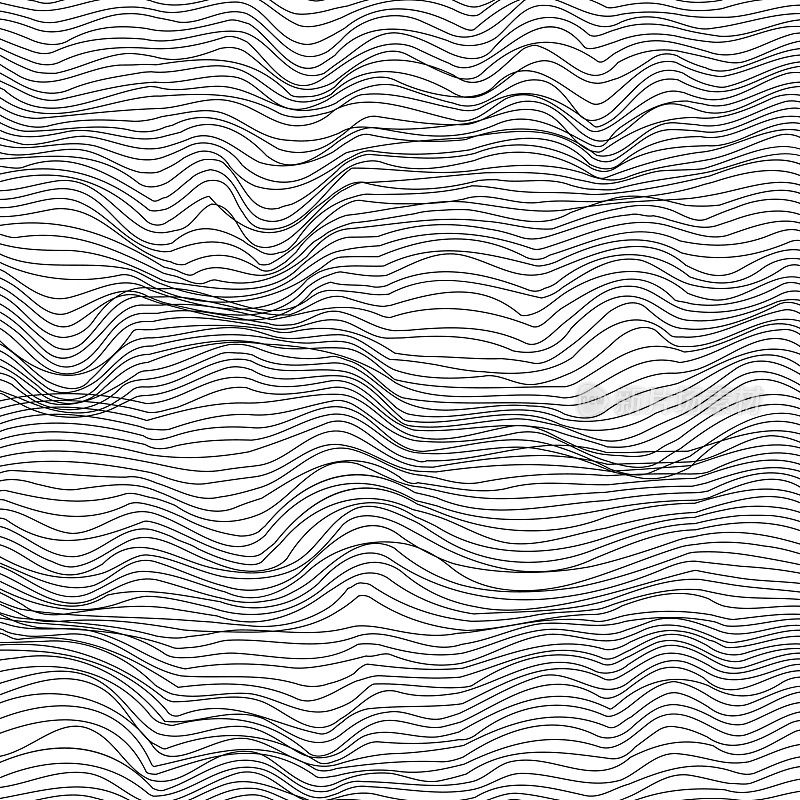 抽象的黑白波浪纹理背景