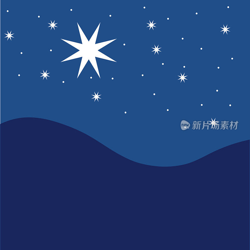 星星夜空的节日图案非常适合冬天或圣诞节的主题