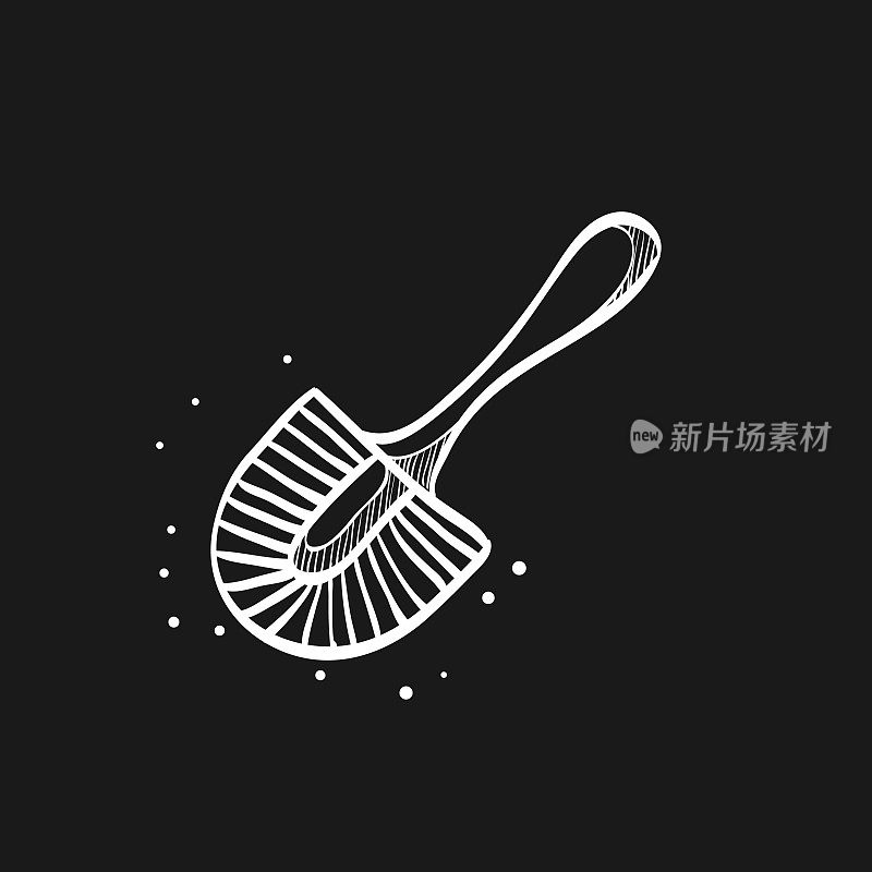 素描图标在黑色-笔刷