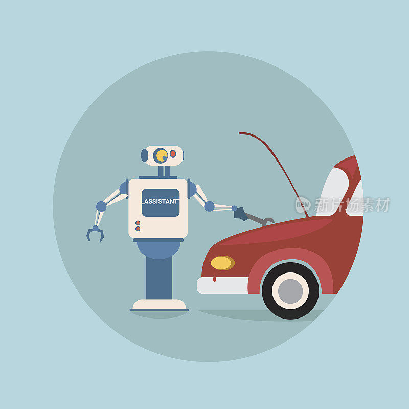 现代机器人修车未来人工智能机制技术