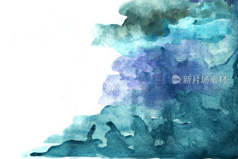 蓝色水彩抽象背景