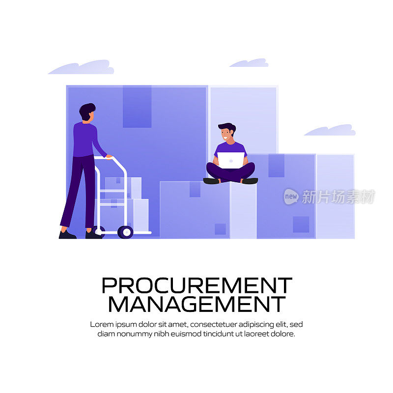 采购管理概念矢量插图网站横幅，广告和营销材料，在线广告，业务演示等。