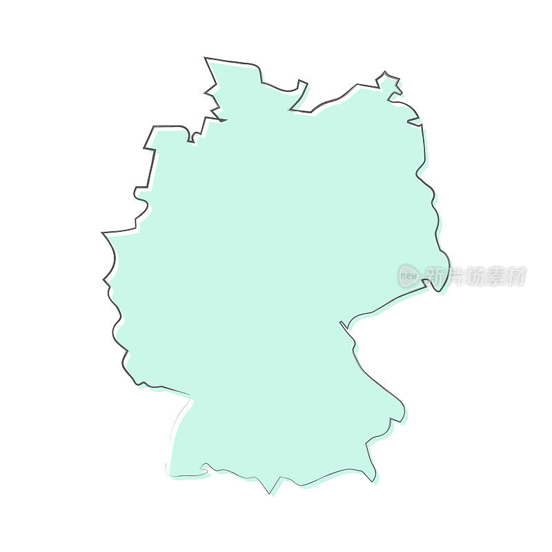 德国地图手绘在白色背景-时尚的设计