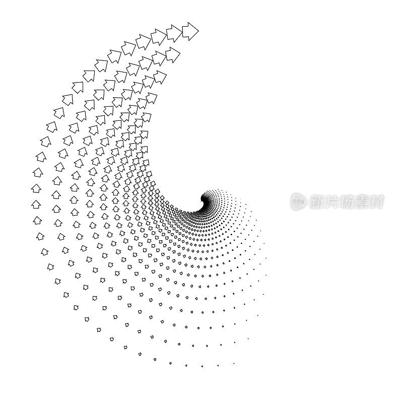 大波:箭头勾勒出一个大漩涡图案