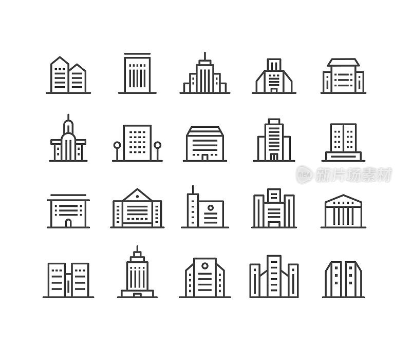 建筑图标集-经典线系列