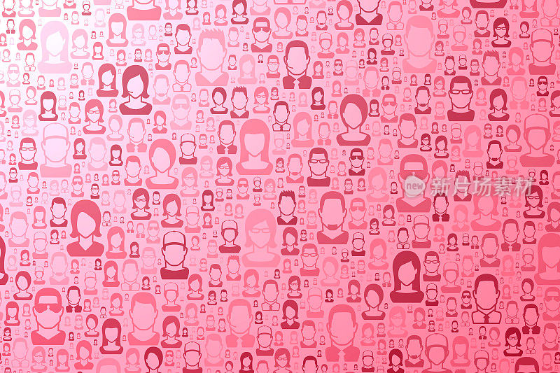 抽象粉红色背景-人物图案