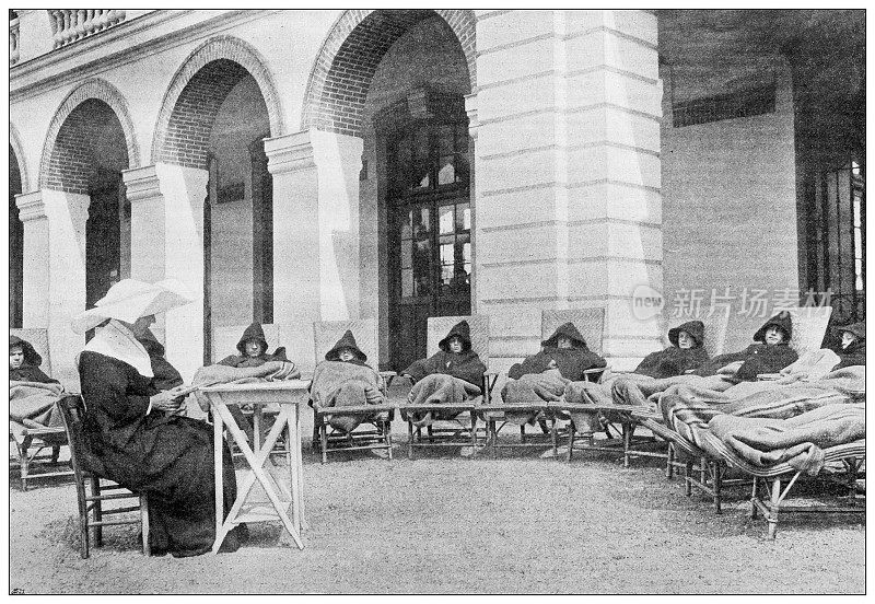 古色古香的形象:维里耶医院,户外休息