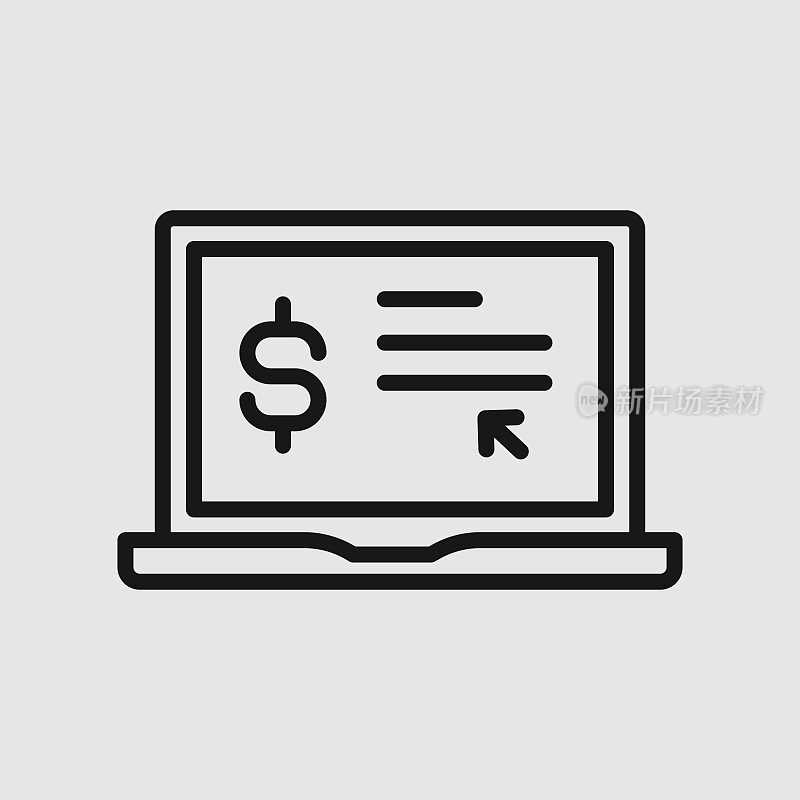 带有可编辑描边的金融行图标