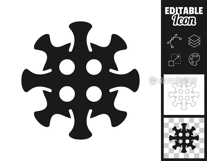 冠状病毒细胞(COVID-19)。图标设计。轻松地编辑