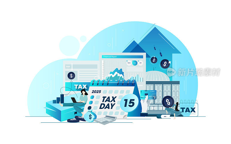 在日历向量中的纳税日期、时间表或议程