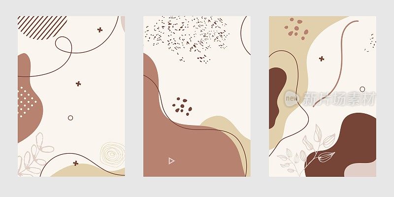 集现代花卉矢量彩色粉彩抽象背景