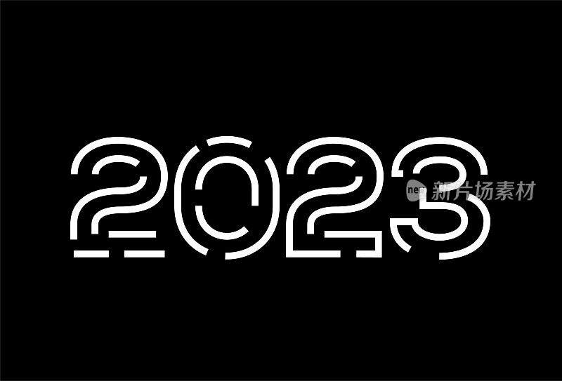 2023年新年快乐矢量插图股票插图