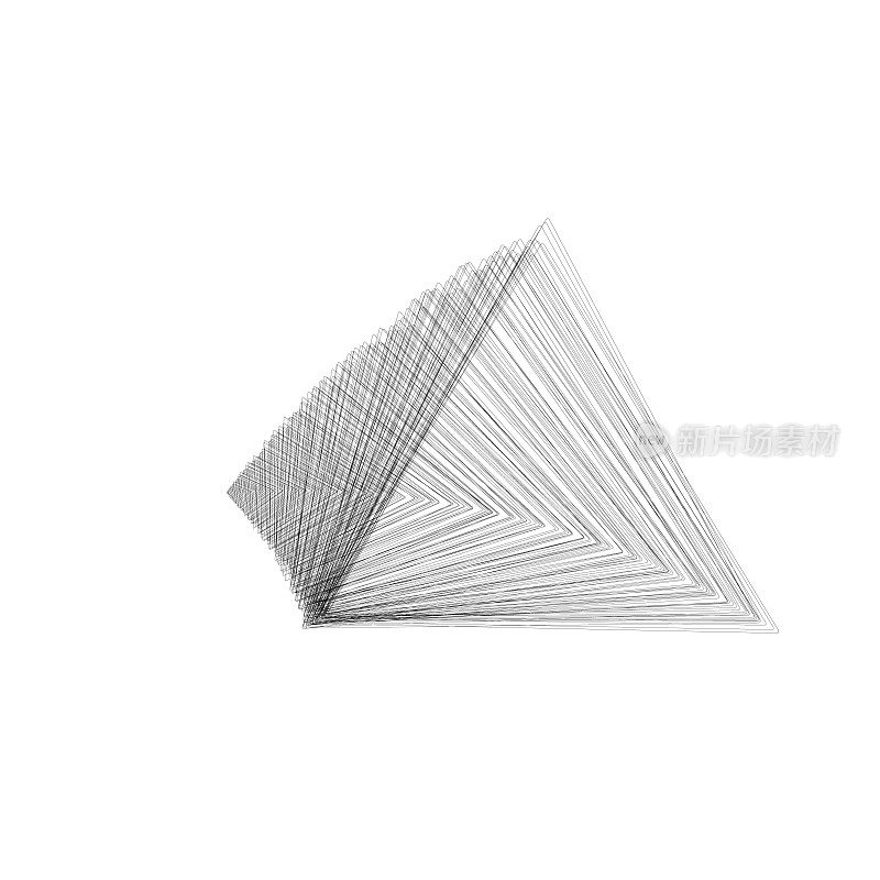 不均匀的细纹滑动三角形形成三维形状