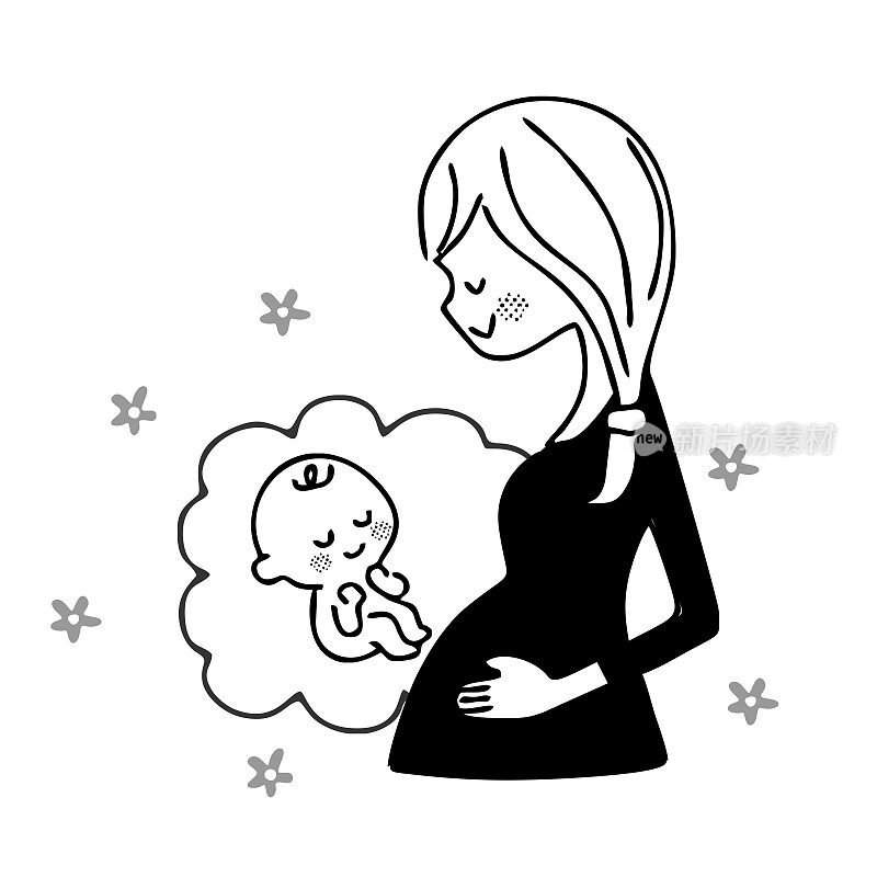 孕妇和婴儿的插图。