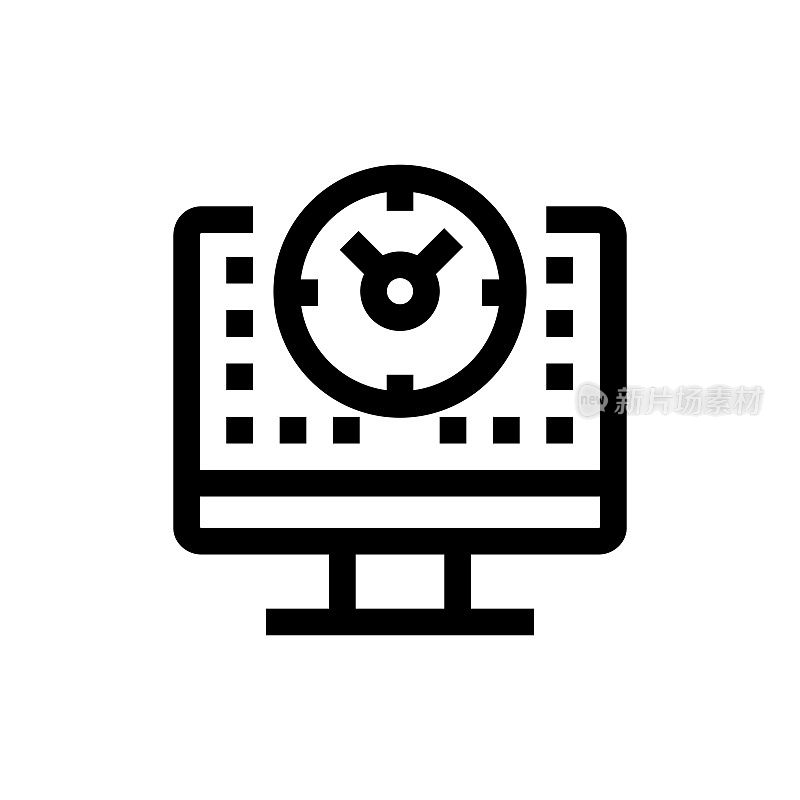 网站正常运行时间线图标,设计,像素完美,可编辑笔画。标志、标志、符号。网页设计与开发。