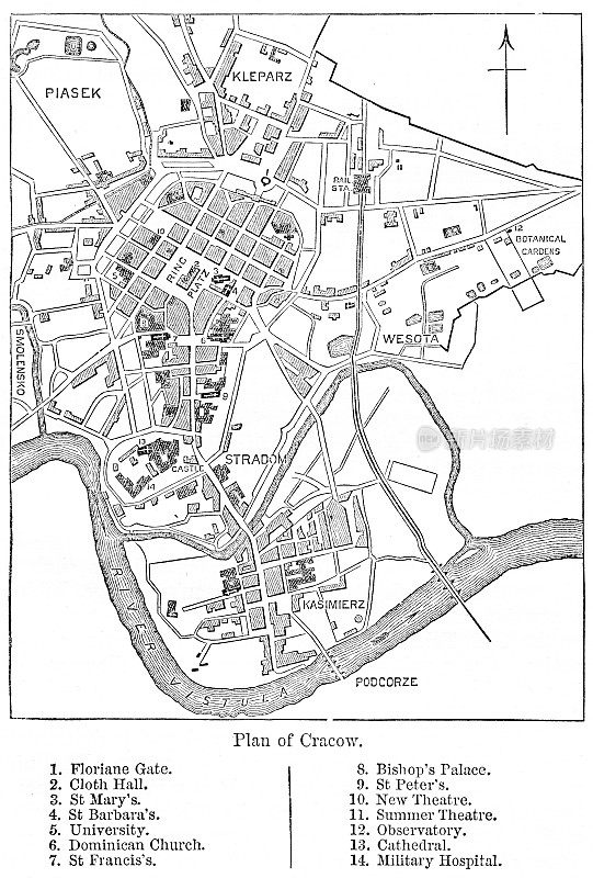 克拉科夫城市规划1884年