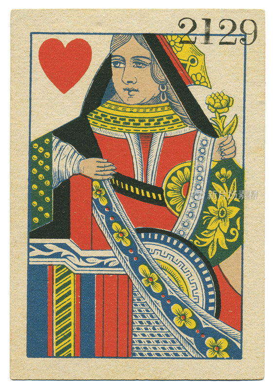 红心王后扑克牌站庭比利时1860年