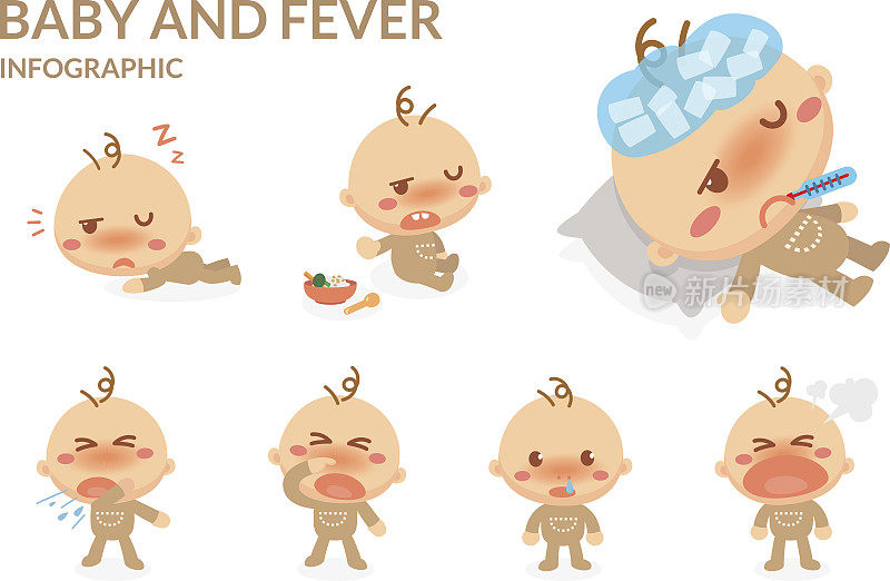 婴儿和发烧。