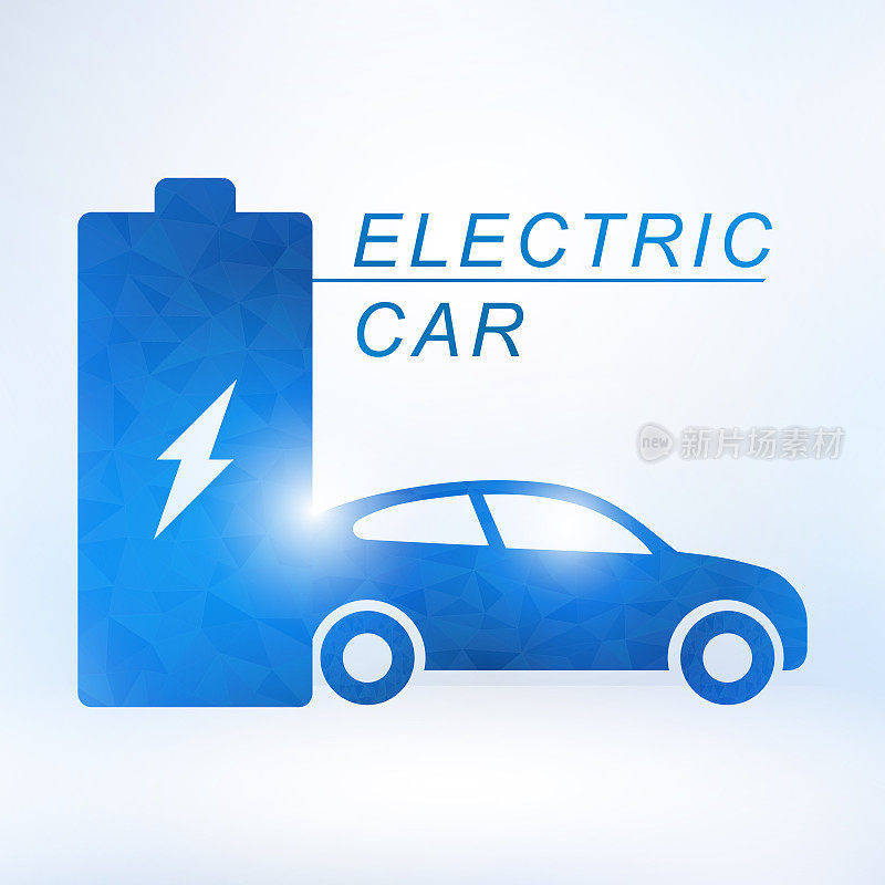 电动汽车和电动充电站标志图标