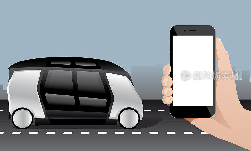 通过手机app控制自动驾驶巴士。