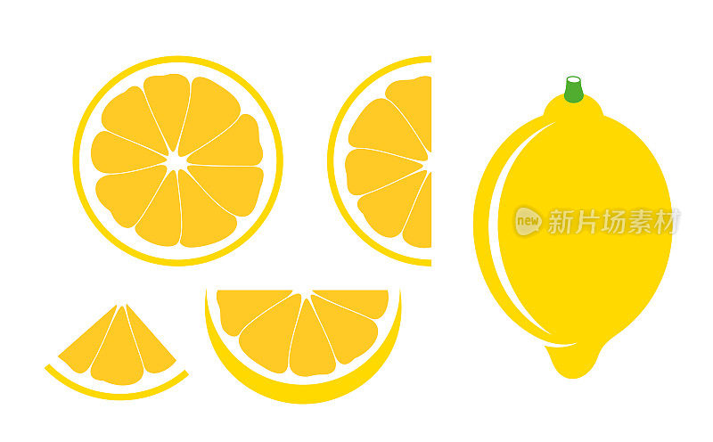 柠檬。白色背景上孤立的柠檬