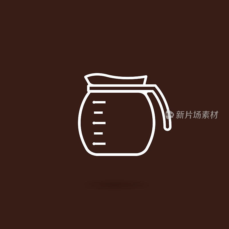 咖啡色背景的咖啡壶图标
