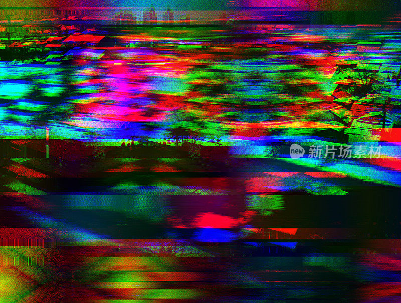 抽象glitch风格渐变插图背景